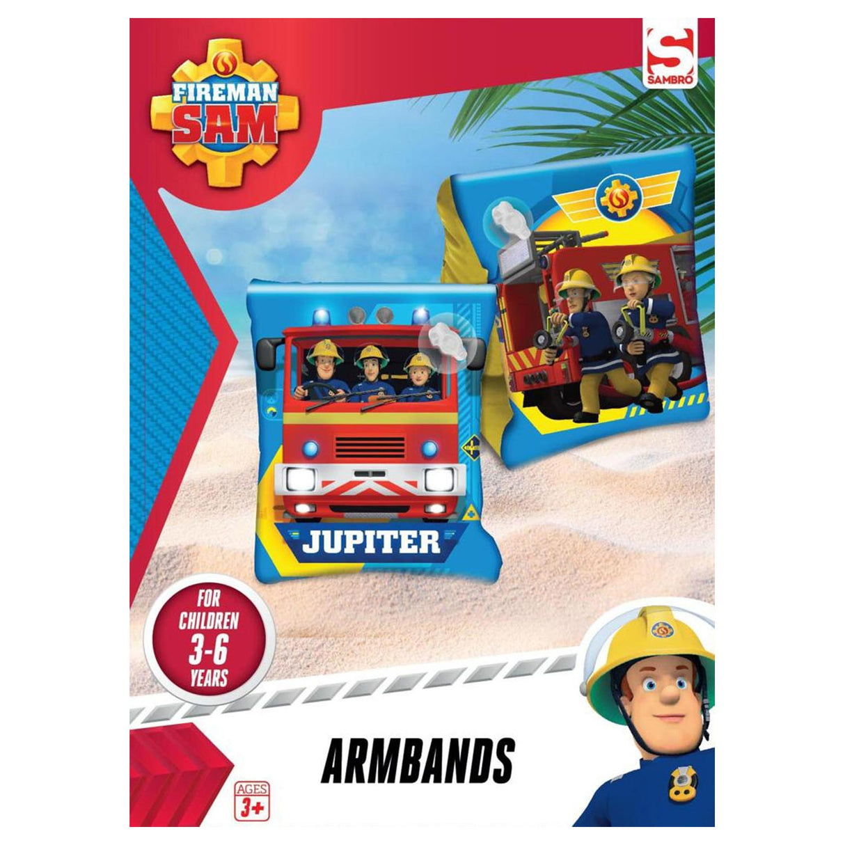 Sambro Swimming Bands Fireman Sam, 3-6 år gamle