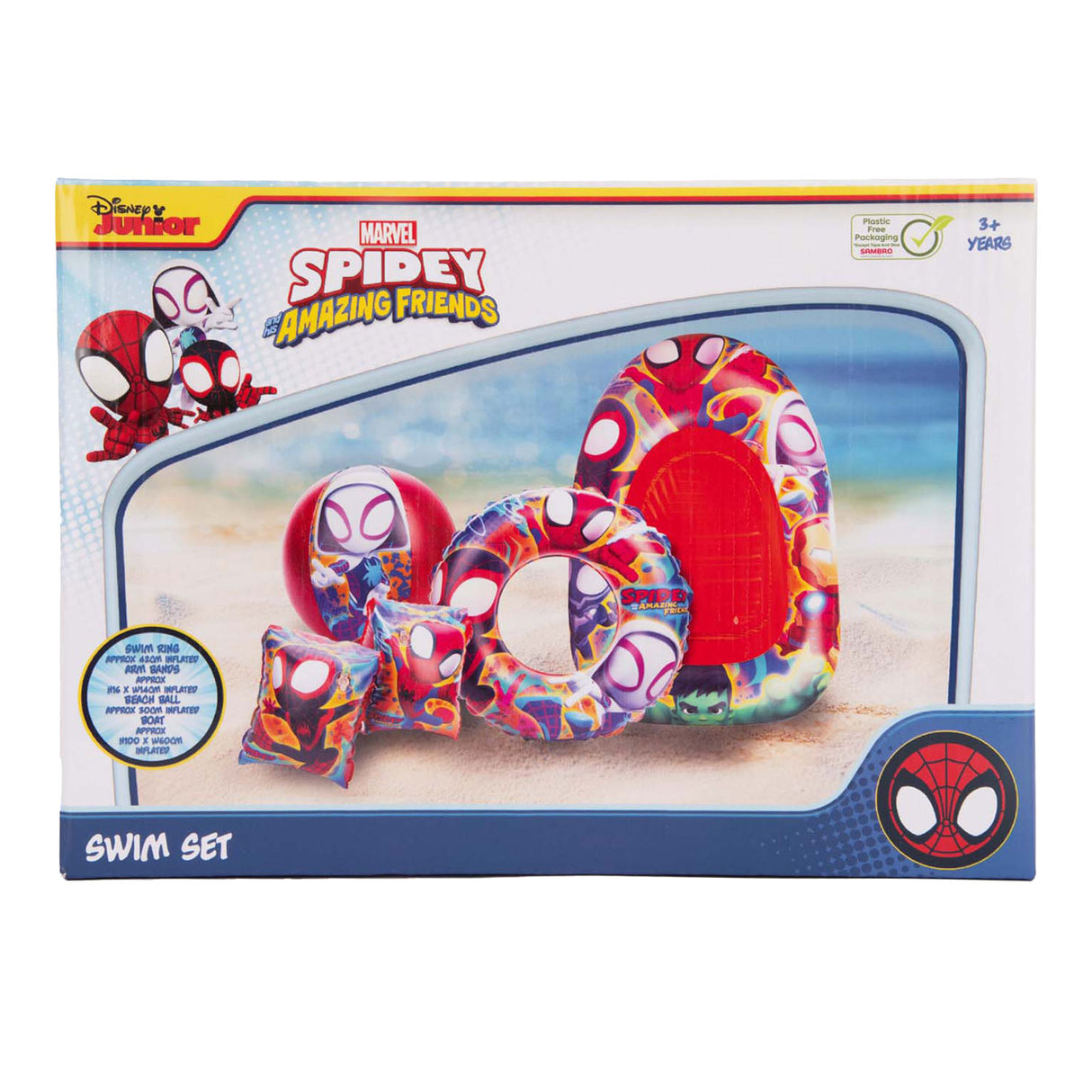 Spidey Friends Schwimmset mit Boot, 5-teilig.