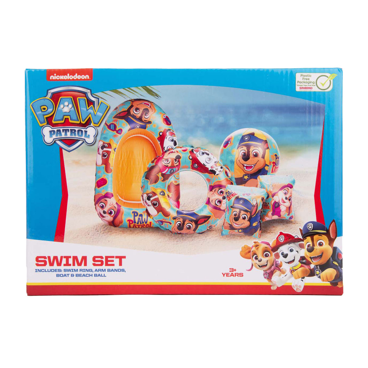 Paw Patrol swimming set with boat, 5dlg.