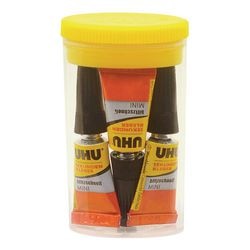 Creativ Company Uhu Sekundenkleber transparent 1 Gramm 3 Stück