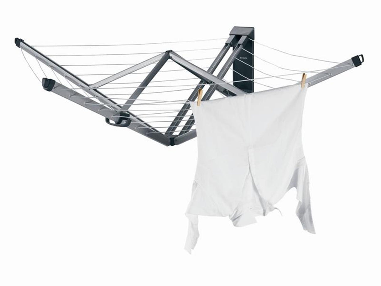Brabantia wanddroogmolen wallfix grijs 25mtr