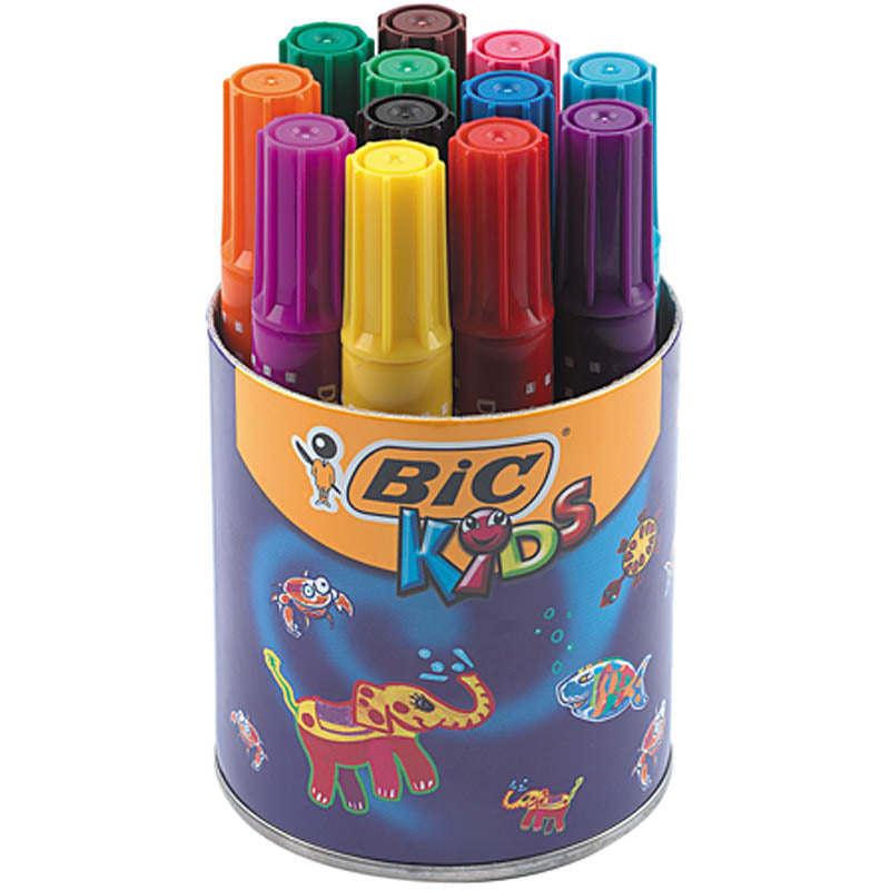 Bic decoralo Jumbo-Marker, Strichstärke 4 mm, verschiedene Farben, 12 Stück, 1 Box