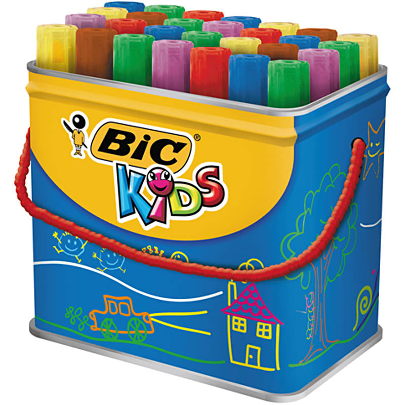 Bic decoralo Jumbo-Marker, Strichstärke 4 mm, verschiedene Farben, 30 Stück, 1 Box