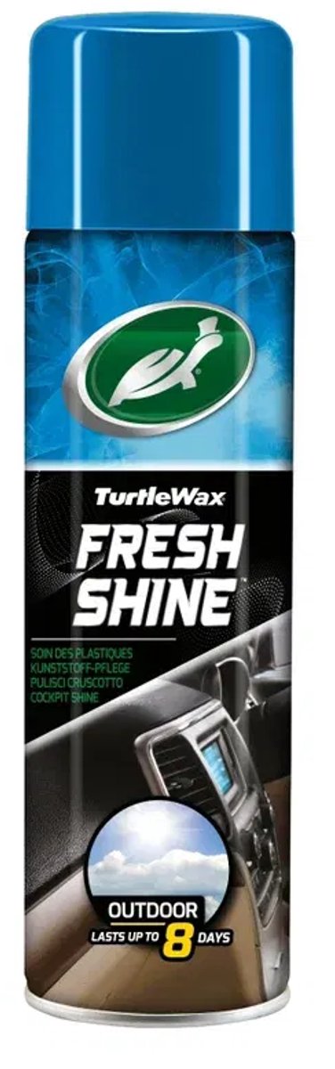 Turtle Wax GL Fresh Shine Outdoor – reinigt und stellt den Glanz wieder her – für Kunststoffteile im Innenraum – verleiht einen frischen Duft – bis zu 8 Tage – antistatisch – 500 ml