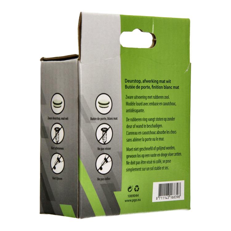 Mack 1069044 - zware deurstop wit 1,3 kg ø 95mm hoogte 35mm | 6 stuks