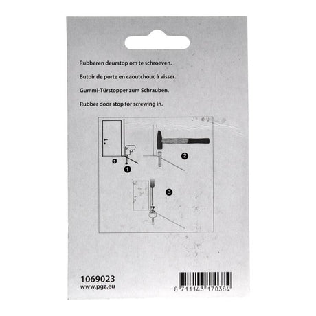 Mack 1069023 - deurstop rubber + schroef zwart 30 x 35 mm 2 st pcs | 6 stuks