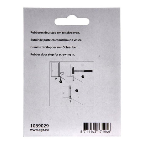 Mack 1069029 - deurstop rubber + schroef zwart 30 x 25 mm 2 st pcs | 6 stuks