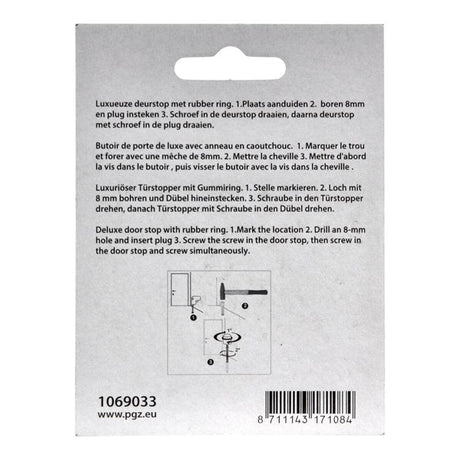 Mack 1069033 - deurstop cilindermodel zwart ø 28h28 mm 1 st pc | 6 stuks