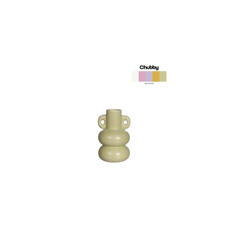 Ideas 4 seasons chubby vaas - kaarsenhouder ø7,6xh12cm jade groen