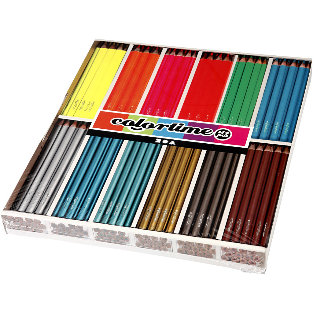 Dreiecksfarbene Stifte - Metallic und Neon, 144st.