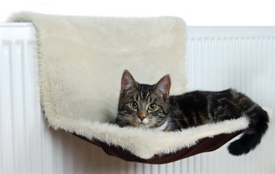 Trixie radiatorhangmat pluche velours creme bruin