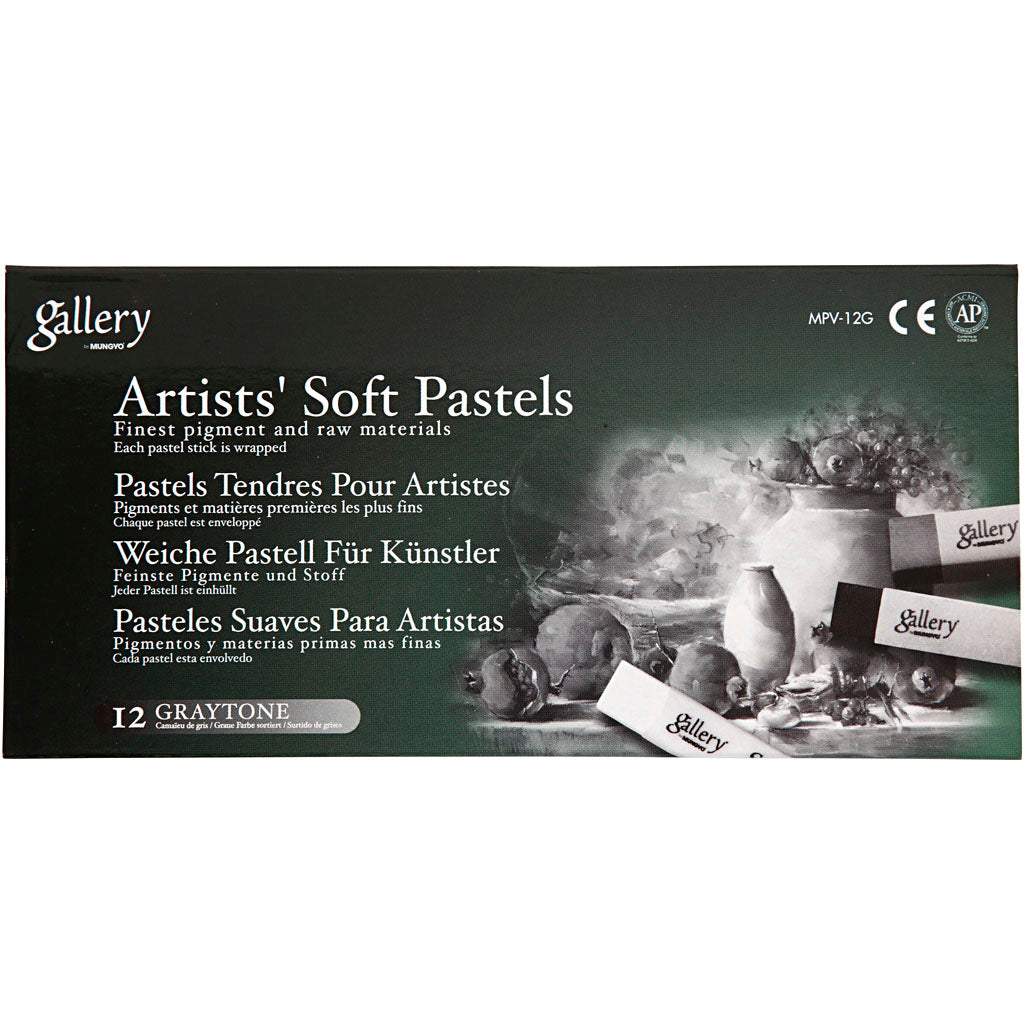 Creativ Company Galerie Soft Pastell Set Black White Harmonie, 12st.