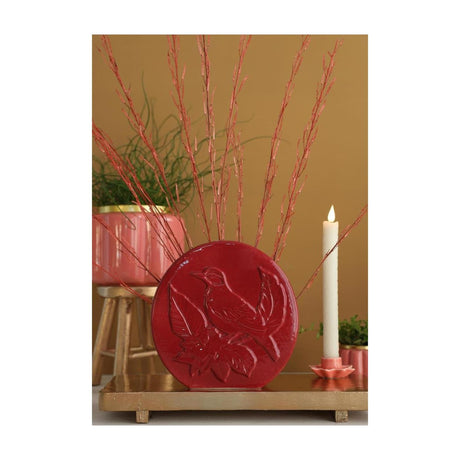 Ideas 4 seasons vaas bird kers ø6x20x20cm