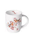 Ambiente Becher 0,2l Weihnachten Rotkehlchen weiß