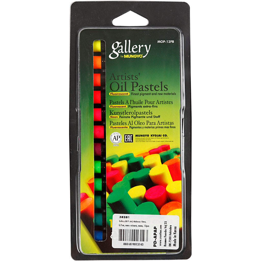 Gallery Ölpastell, L: 7 cm, Stärke 11 mm, Neonfarben, 12 Stück 1 Box