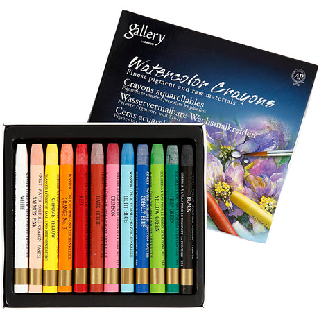 Mungyo Aquarellstifte, L: 9,3 cm, verschiedene Farben, 12 Stück, 1 Box