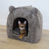 40 Winks Rosenholz Katzenkorb Iglu Teddybraun