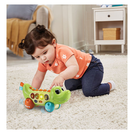 Vtech Baby Animal Friends Krokodil – Lernspielzeug für Babys – Aktivitätsroller mit Licht- und Soundeffekten – Geschenk – ab 6 Monaten