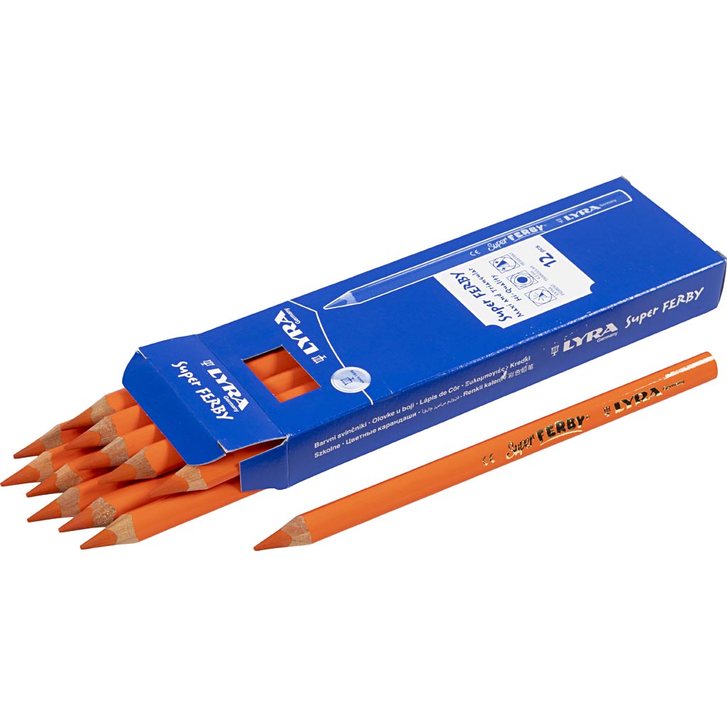 Lyra Super Ferby 1 Buntstifte, L: 18 cm, Mine 6,25 mm, orange, 12 Stück 1 Box