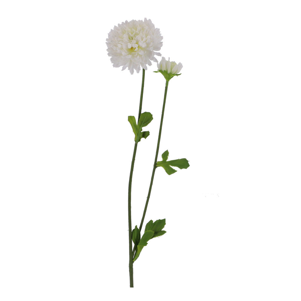 Basis kënschtlech Blummen Chrysanthemum 63 cm wäiss