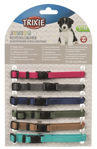 Trixie Welpenhalsband-Set, Fuchsia, Graphit, Indigo, Waldgrün, Koralle
