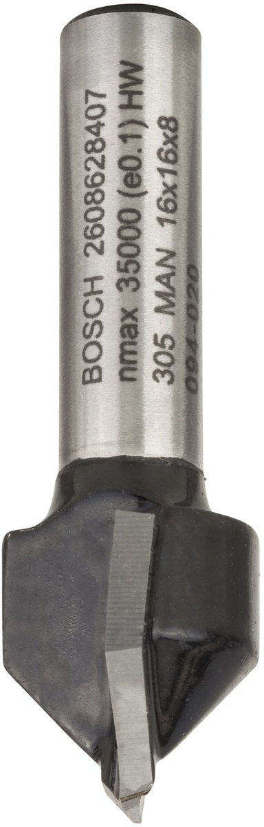 Bosch - V-Nutfräser 8 mm, d1 16 mm, l 16 mm, g 45 mm, 90°
