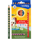 Lyra Rillen-Buntstifte, L: 18 cm, Mine 4,25 mm, farbig sortiert, 10 Stück 1 Box