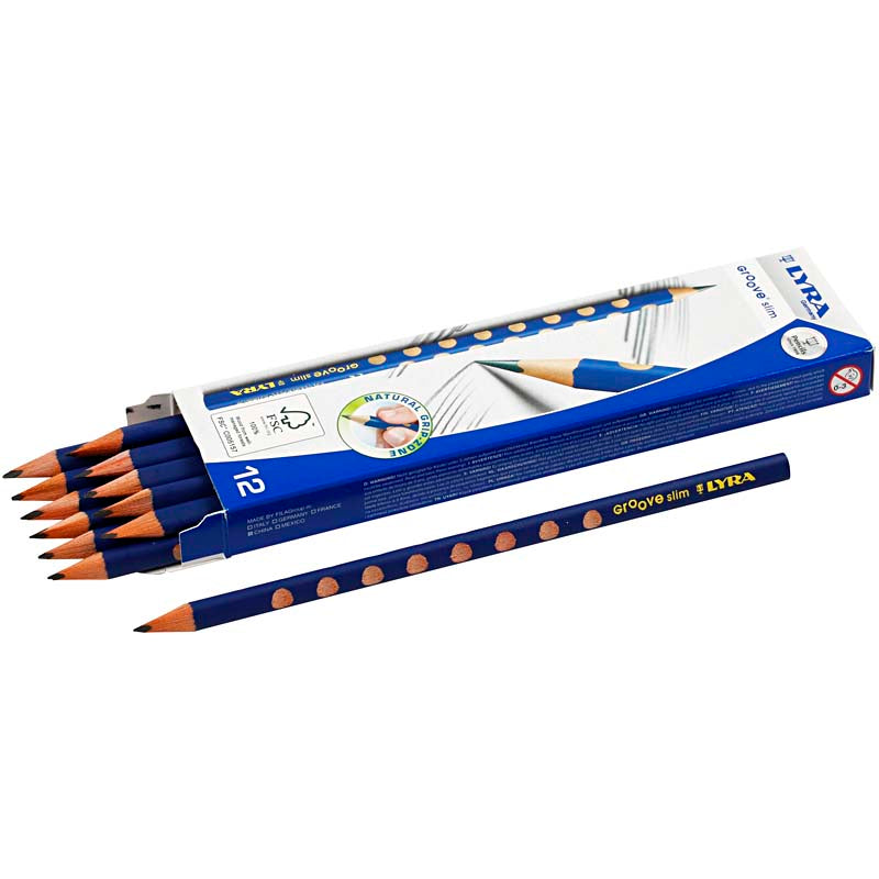 Lyra Rillengraphitstifte, D 7,2 mm, HB, Mine 3,3 mm, 12 Stück 1 Box