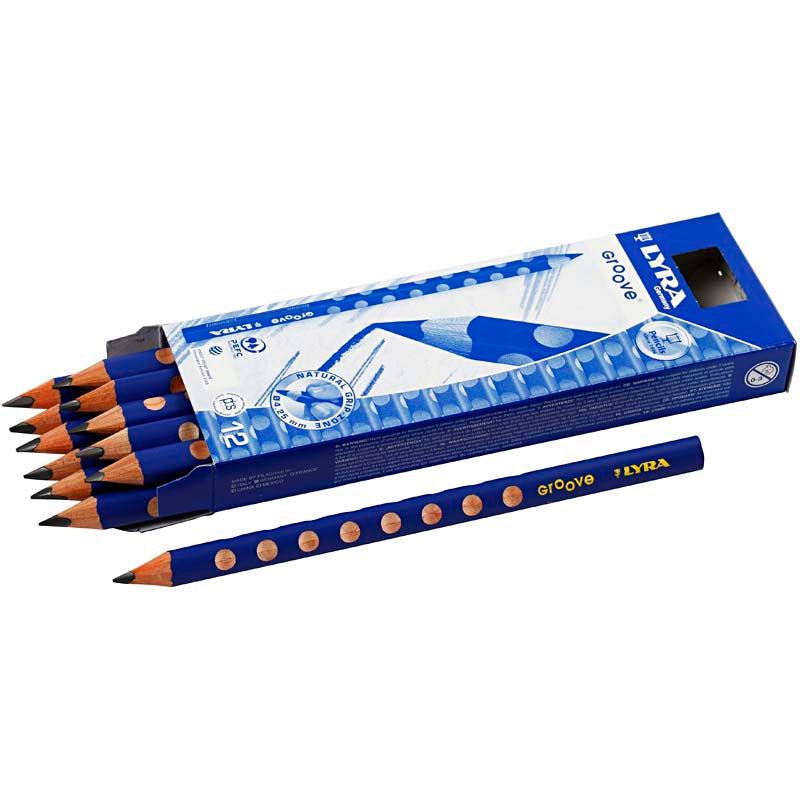 Lyra Rillengraphitstifte, D 10 mm, B, Mine 4,25 mm, 12 Stück 1 Box
