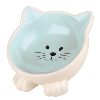 Happy pet voerbak kat orb blauw creme