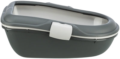 Trixie Berto offene Katzentoilette mit Trennsystem, grauer pastellblauer Granit