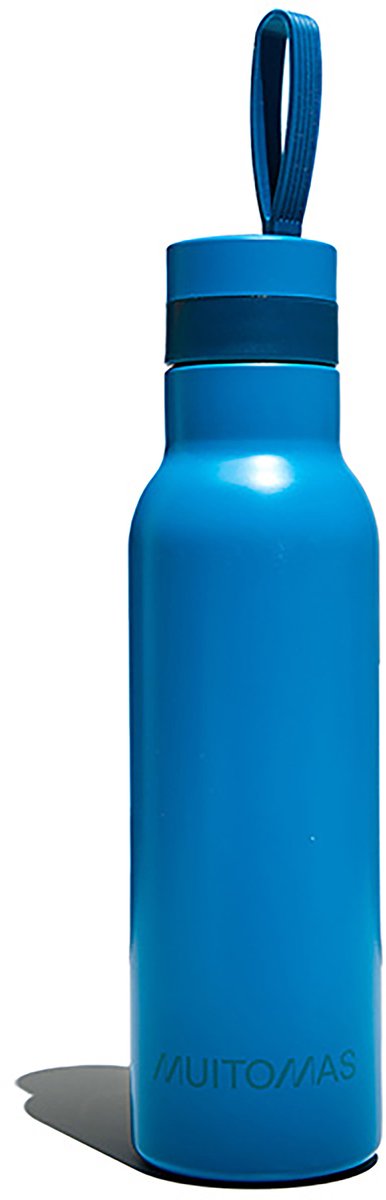 Muitomas Thermoflasche – doppelt isoliertes Futter – 500 ml – 12 Stunden heiße oder 24 Stunden kalte Getränke – blau