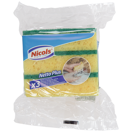 Nicols 1061449 - synthetisch schuurspons netto plus x3 | 6 stuks