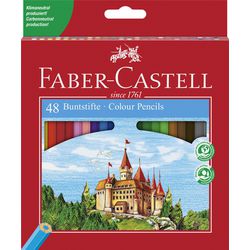 Faber Castell FC-120148 Buntstift Faber-Castell Castle sechseckiges Federmäppchen aus Pappe mit 48 Teilen