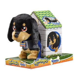 Goliath Animagic Wackeltier Kuscheltier Hund – Schwarz – Interaktives Kuscheltier – Gehen und kommunizieren Sie mit Wackeln