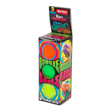 Toi toys toi-toys squishdough set knijpballen -neon- 4cm 3st 2ass