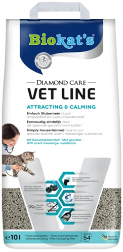 Biokat's Katzenstreu Diamond Care Vet Line anzieht beruhigend