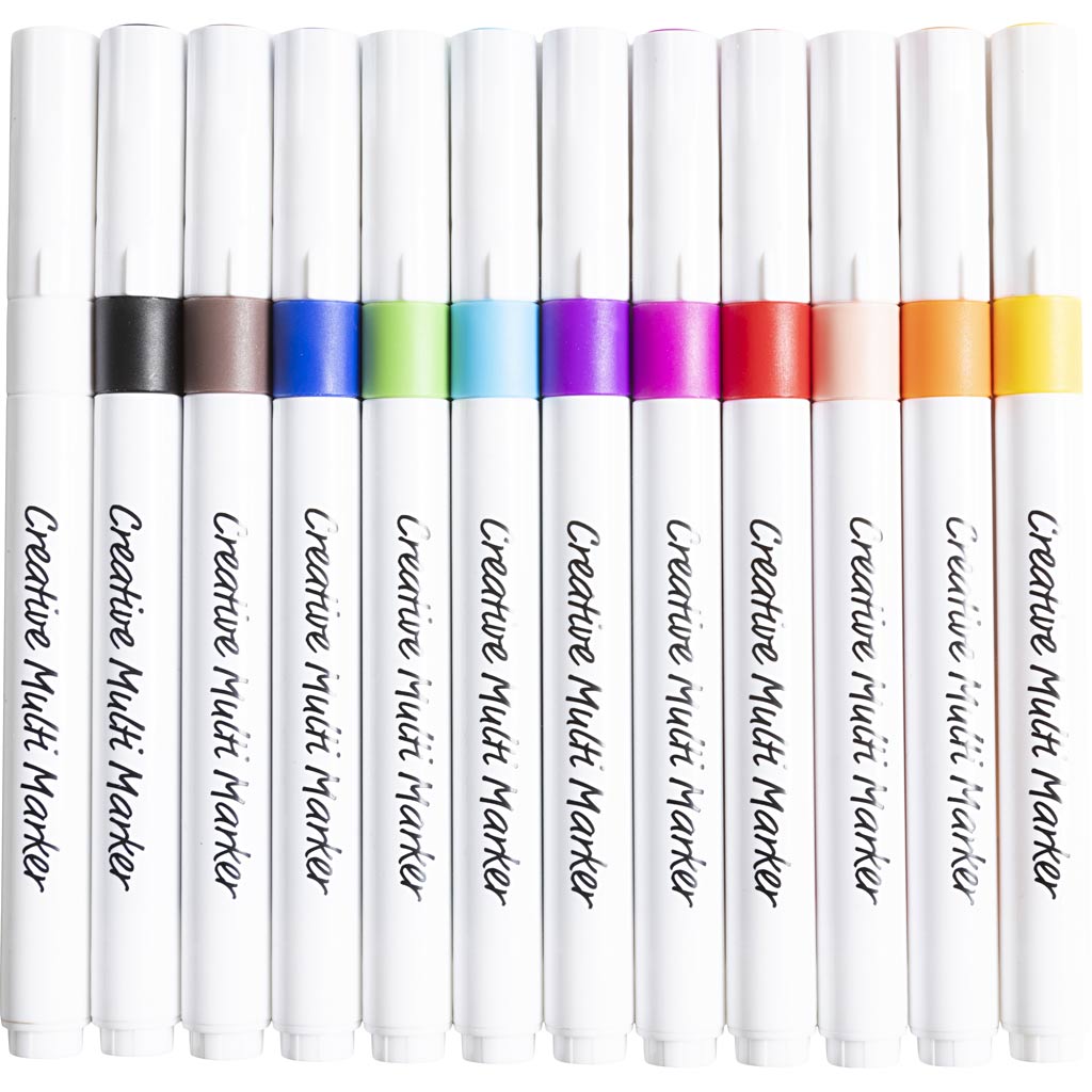 Creativ Company Kreativ-Multimarker, Strichstärke 4 mm, verschiedene Farben, 12 Stück 1 Box