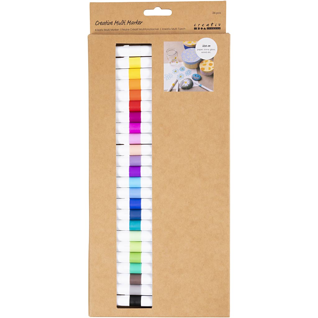 Creativ Company Kreativ-Multimarker, Strichstärke 4 mm, verschiedene Farben, 24 Stück 1 Box