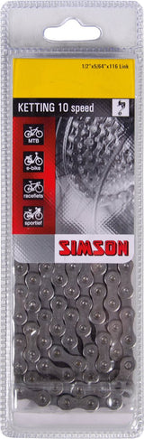 Simson Ketting Maeilleur 10-Bicycle-Kette 10-Gang, Anti-Rust-Beschichtung, 116 Links, 1 2 x5 64