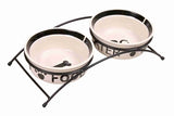 Trixie Food Bowl Bere Binking Set Set Mangia sui tuoi piedi Bianco Nero