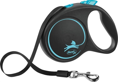 Flexi Retractable Line schwarz Designband blau