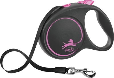 Flexi Retractable Line Schwarz Designband Pink