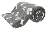 Trixie Hundedecke Kenny Fleece Knochenpfoten grau