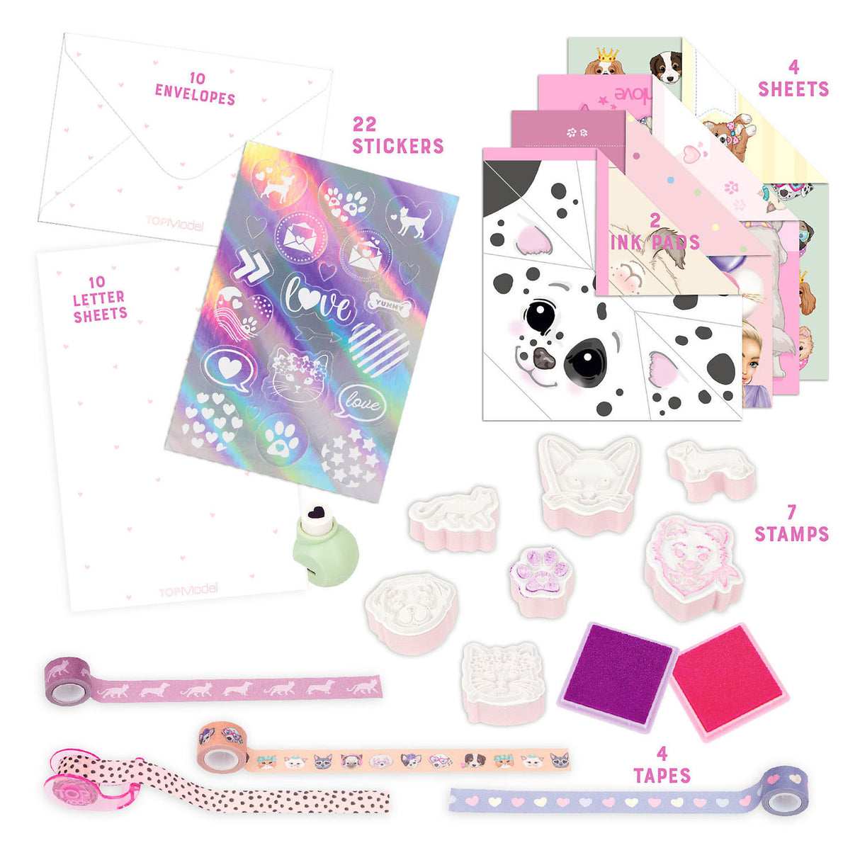 Topmodel-Liebesbriefset Kitty und Doggy