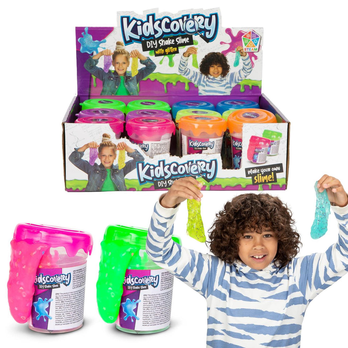 Kidscovery Science Slime Shake Konfetti 6 sortiert | 12 Stück