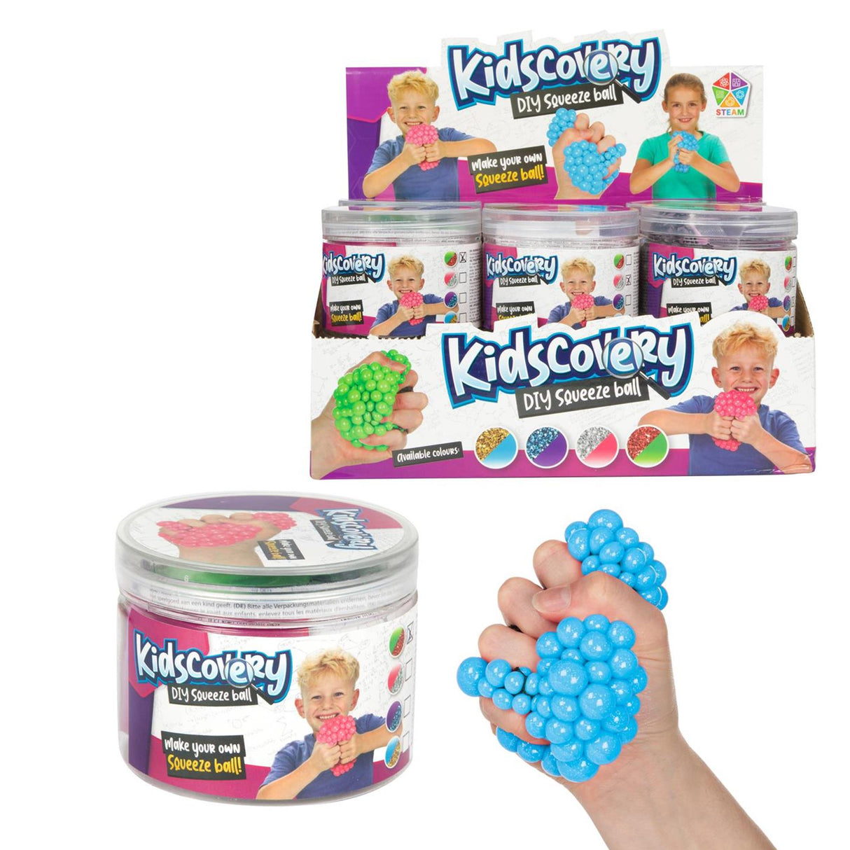 Toi-toys Kidscovery stellt einen Quetschball im Netz her, 4-fach sortiert
