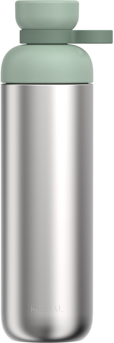 Mepal waterfles roestvrij staal vita - 900 ml - 2 openingen voor extra drinkgemak - drinkfles rvs - nordic sage