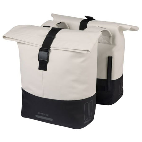 Basil Doppelte Fahrradtasche Cove 28-32l 14 x 29 x 36 cm - Weiß Schwarz