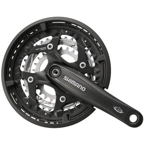 Shimano Kurbelgarnitur 3 x 10-fach Trekking FC-T521 mit 175 mm Kurbelarm 48-36-26 Zähne Octalink – Schwarz